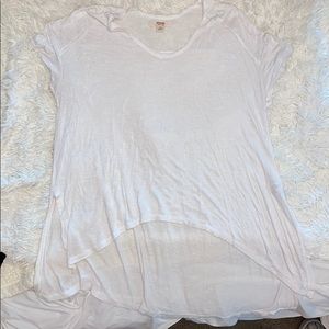 High low white tee